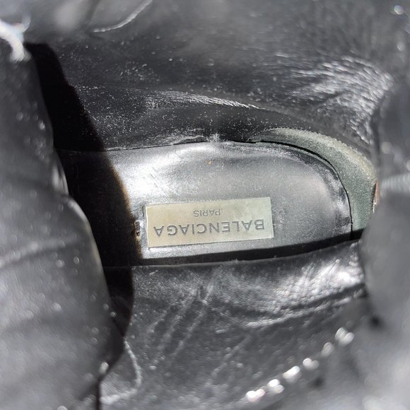 Men's BALENCIAGA Black Leather Work Utility Boots Size 7 US / IT 40 - Picture 8 of 10